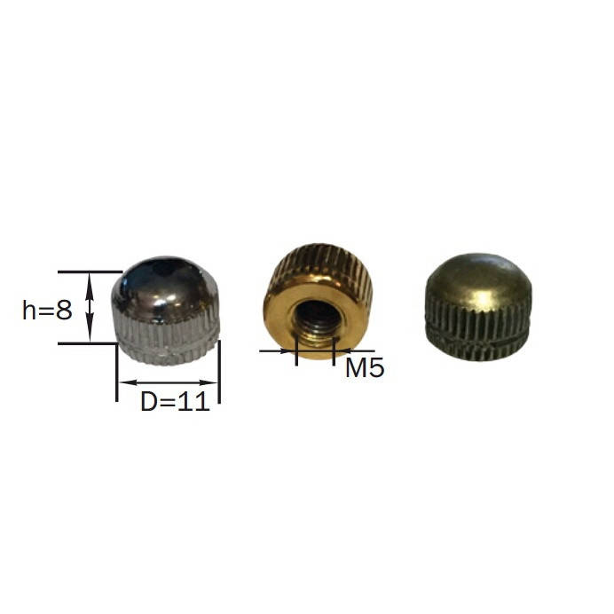 

Декоративная гайка-шляпка (м-5) (Chrome) (Gold) (Bronze) (Black) (White) [ ШЛЯПКА, НАСЕЧКА ]