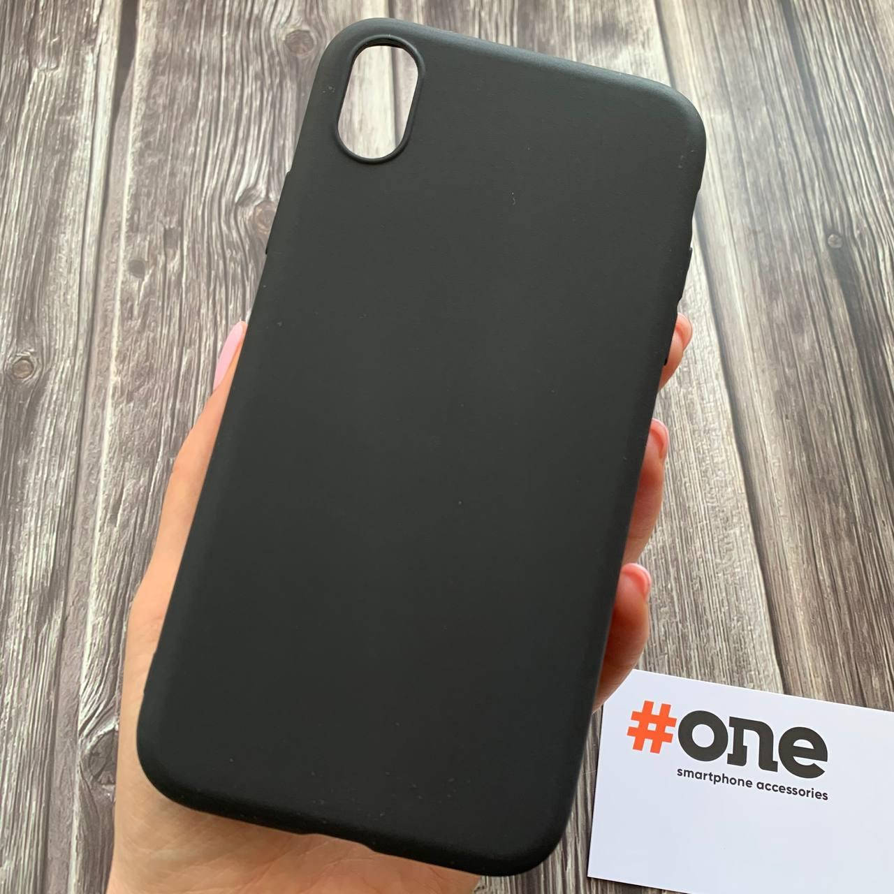 

Чехол для iPhone XR плотный однотонный силиконовый чехол на айфон хр черный
