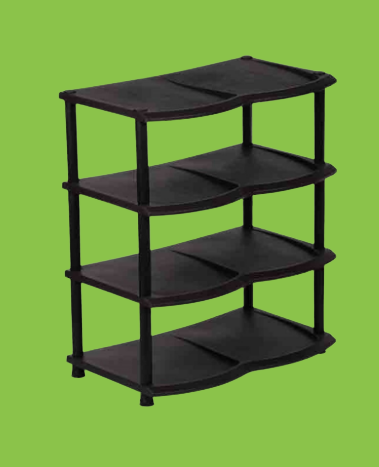 

Пластиковая обувная полка на 4 секции, 47*30*59 см