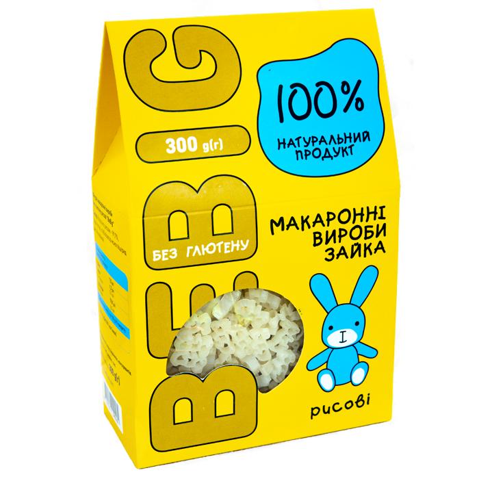 

Детские макароны без глютена "Рисовые фигурные", 300г Bebig