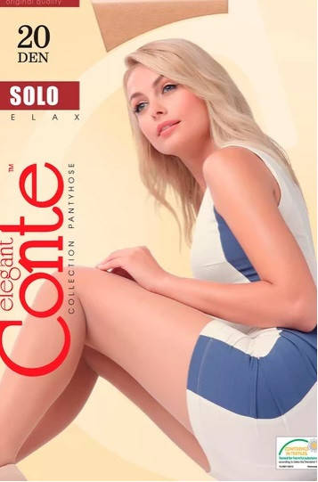 

Тонкие женские колготы Conte Solo 20 den Grafit