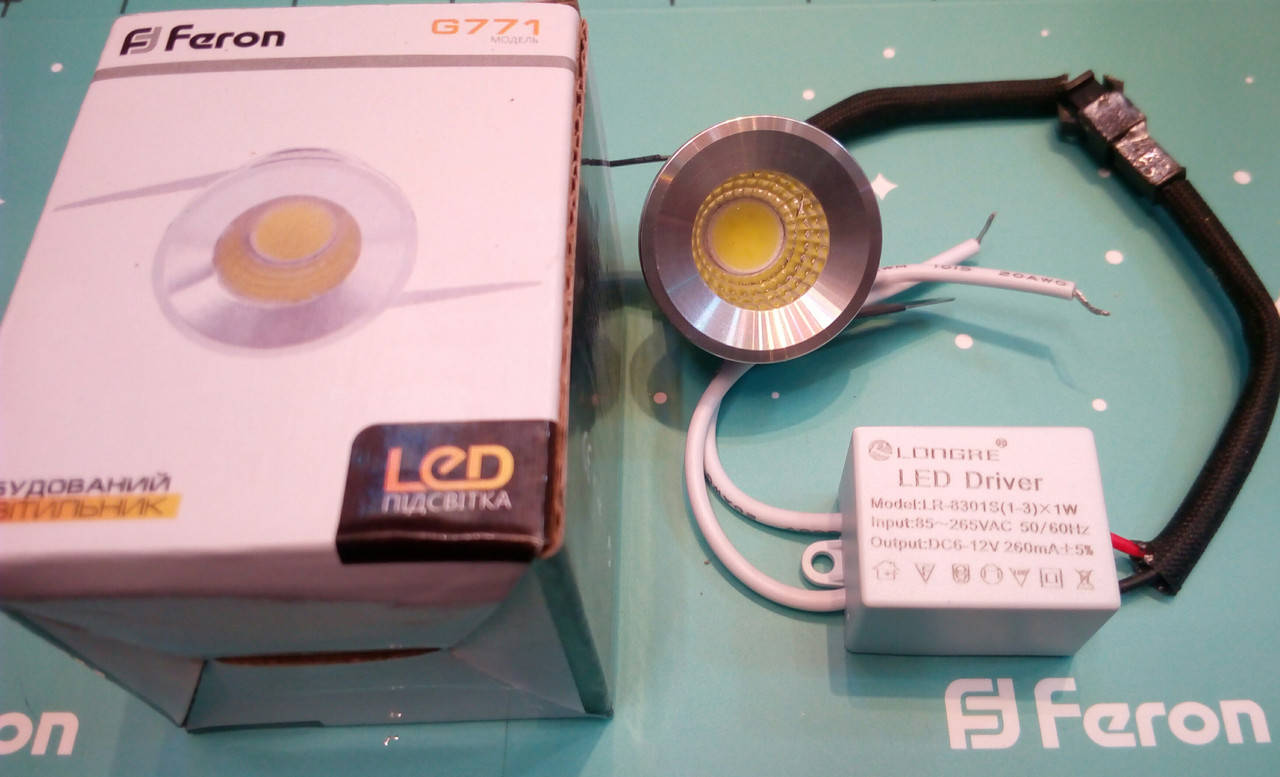 

Светодиодный LED встраиваемый светильник Feron G771 3W 6500К