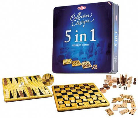 

Tactic 14006 Набор игр 5 в 1 шахматы, шашки, нарды, домино, крестик нолики.