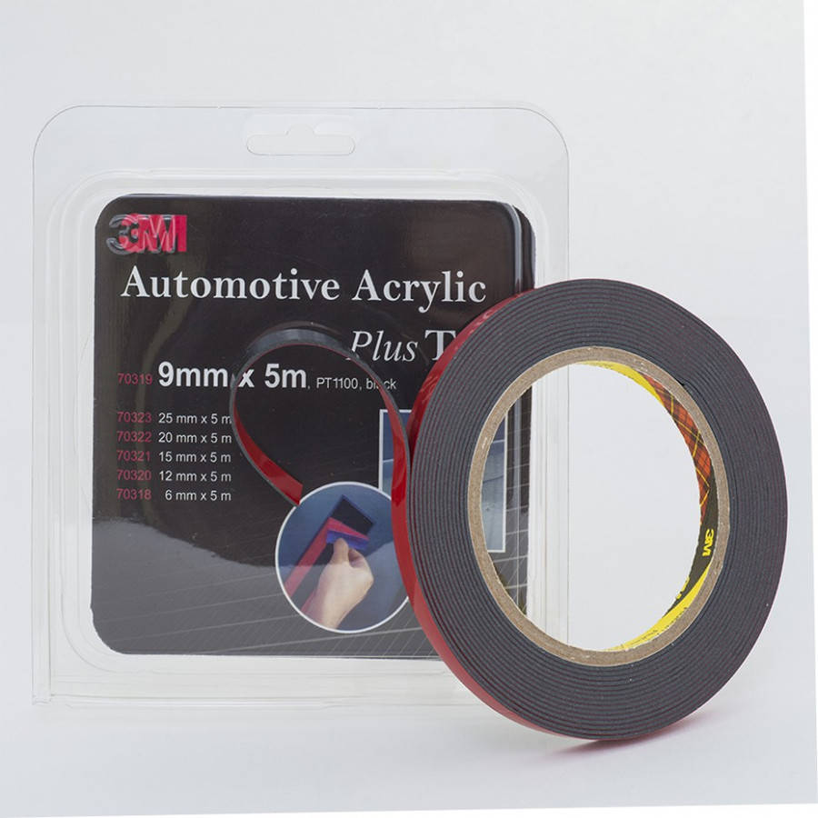 

Скотч двухсторонний "Plus Tape", 3M, 9mmx5mx1,14mm, черный, 70319
