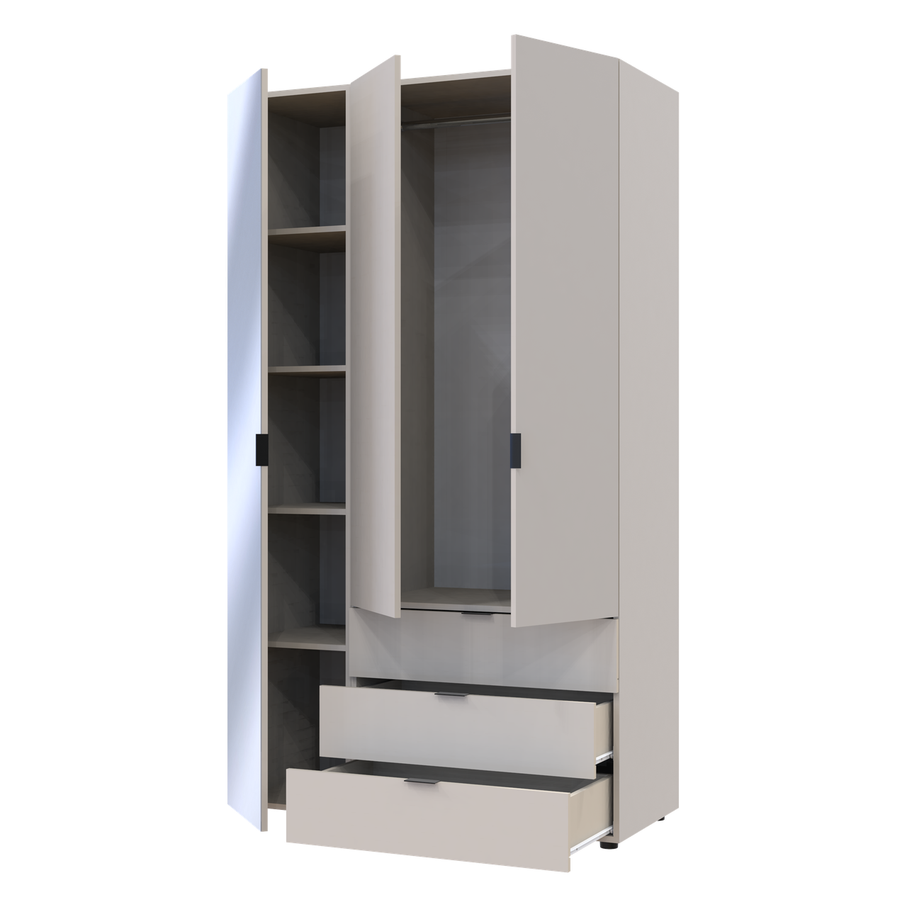 Шафа для одягу Doros Гелар Кашемір 2ДСП/Дзеркало 116.5х49.5х203.4 (80737655) 2