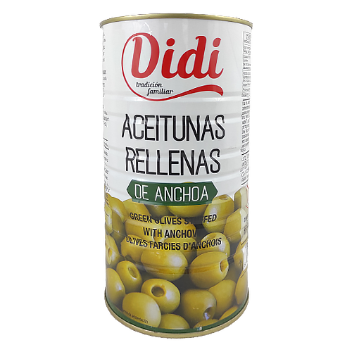 

Оливки із анчоусами Діді Didi ж/б 0,6/1,46kg 6шт/ящ (Код : 00-00003083)