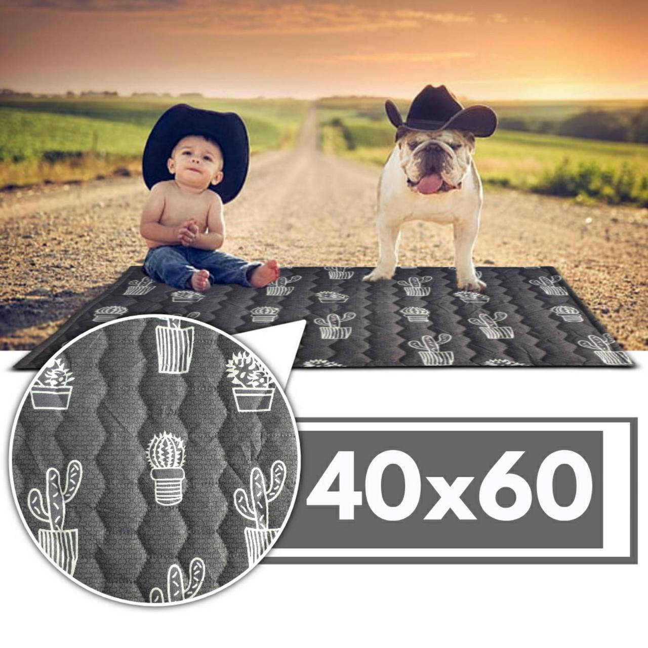 

Многоразовая пеленка для собак  см непромокаемая кактус, Серый с дизайном кактус