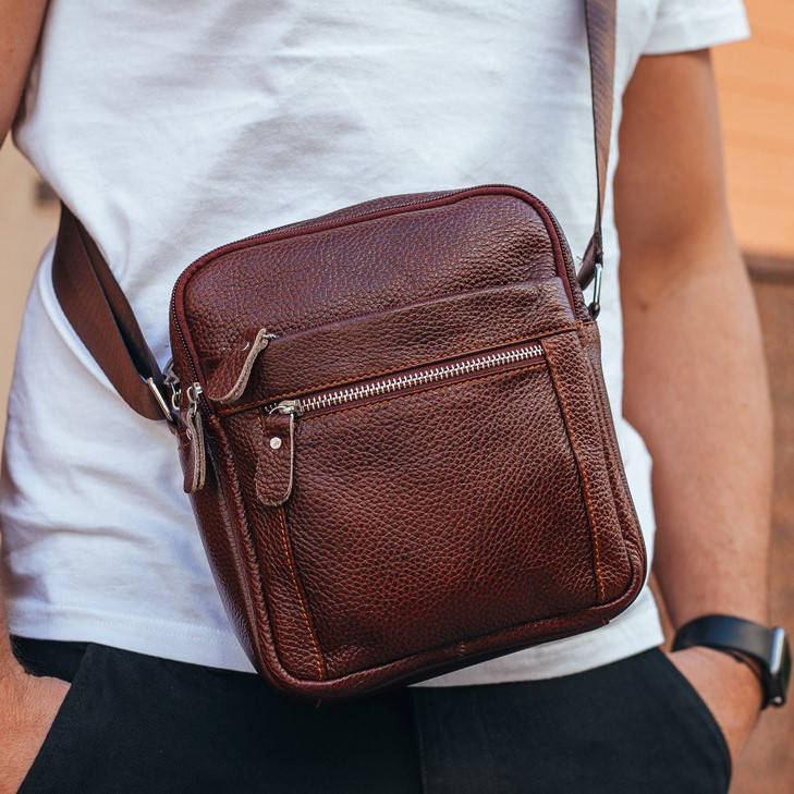 

Мужская кожаная сумка Borsa Leather K14012-brown, Коричневый