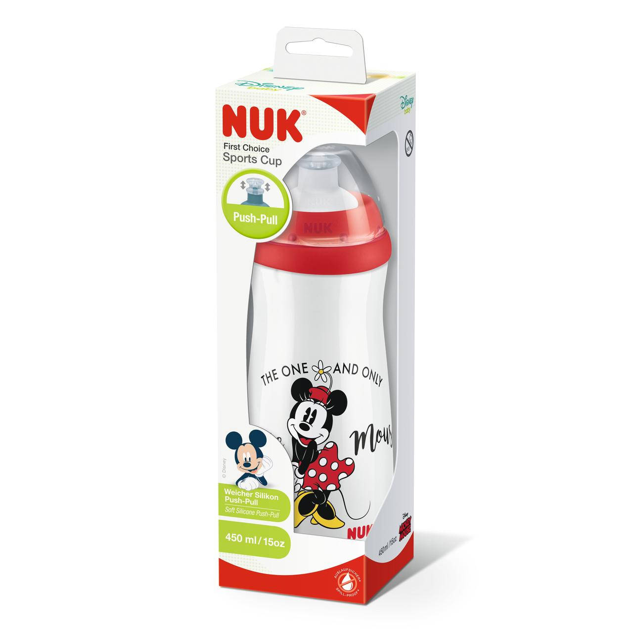 

Поильник DisneyMickeySport 450 мл NUK девочка, Белый
