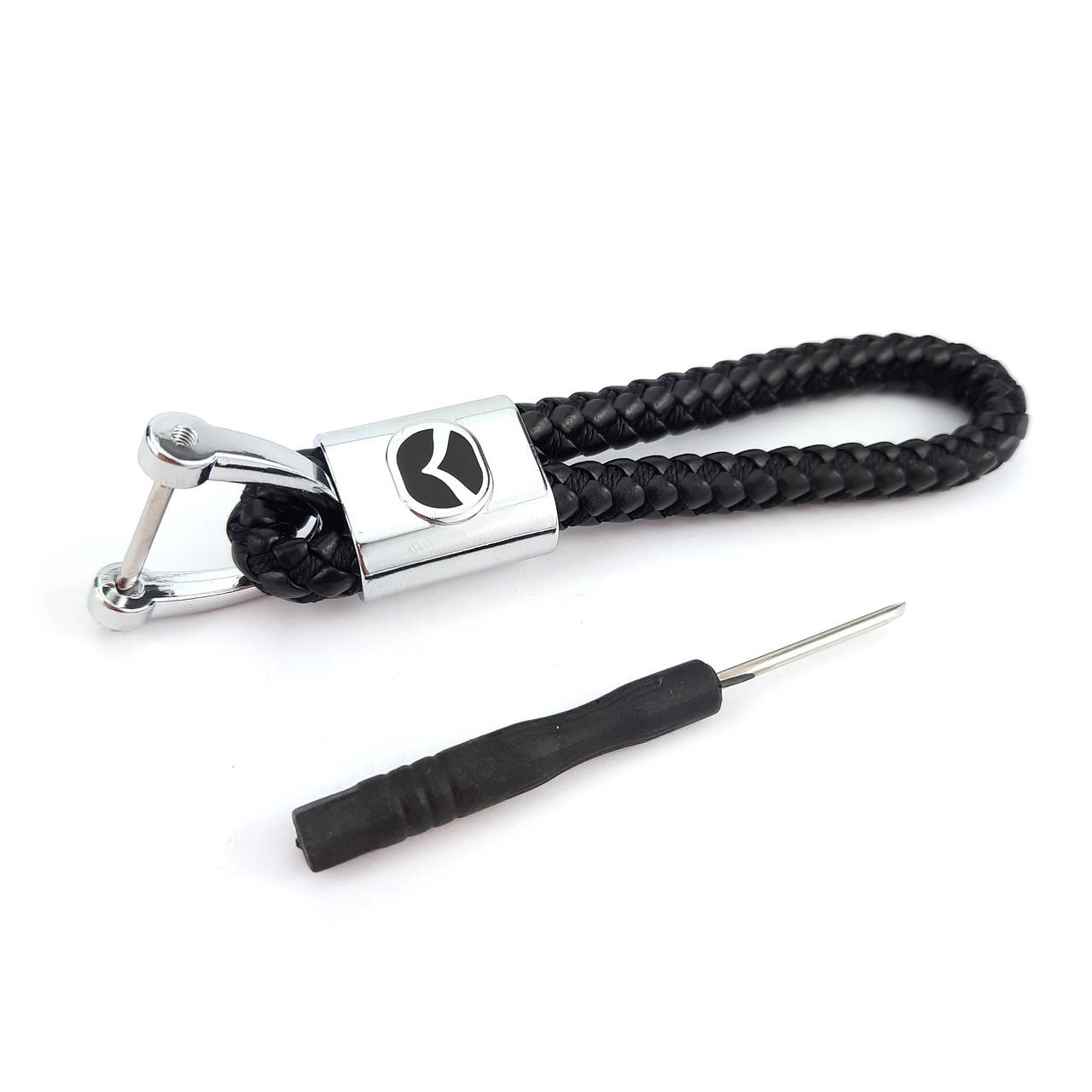 

Брелок для автомобильных ключей с логотипом авто плетеный (в ассортименте) Mazda