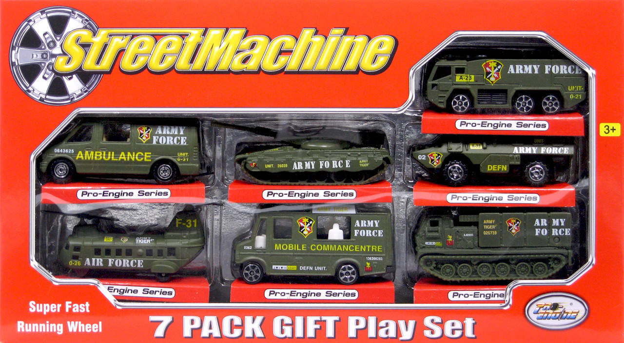 

Набор металлических машинок Street Machine, 7 штук, военные, Хаки