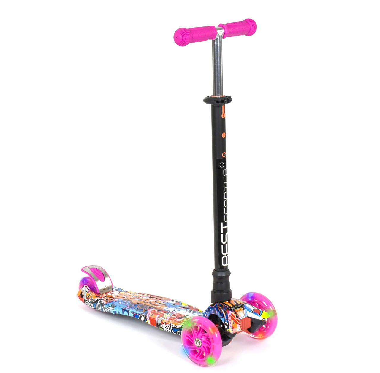 

Детский самокат Best Scooter MAXI Розовый со светящимися колесами