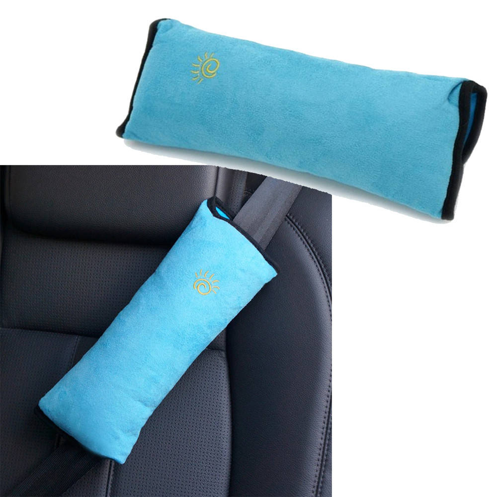 

Детская подушка на ремень безопасности 28х12см / Накладка на ремень безопасности в автомобиле Голубой