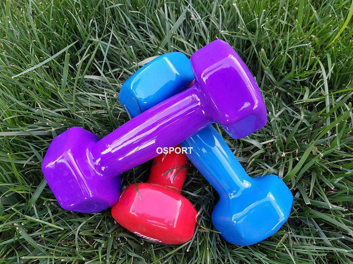 

Гантели для фитнеса виниловые цельные (неразборные) OSPORT Profi 2.5 кг (OF-0111), Синий