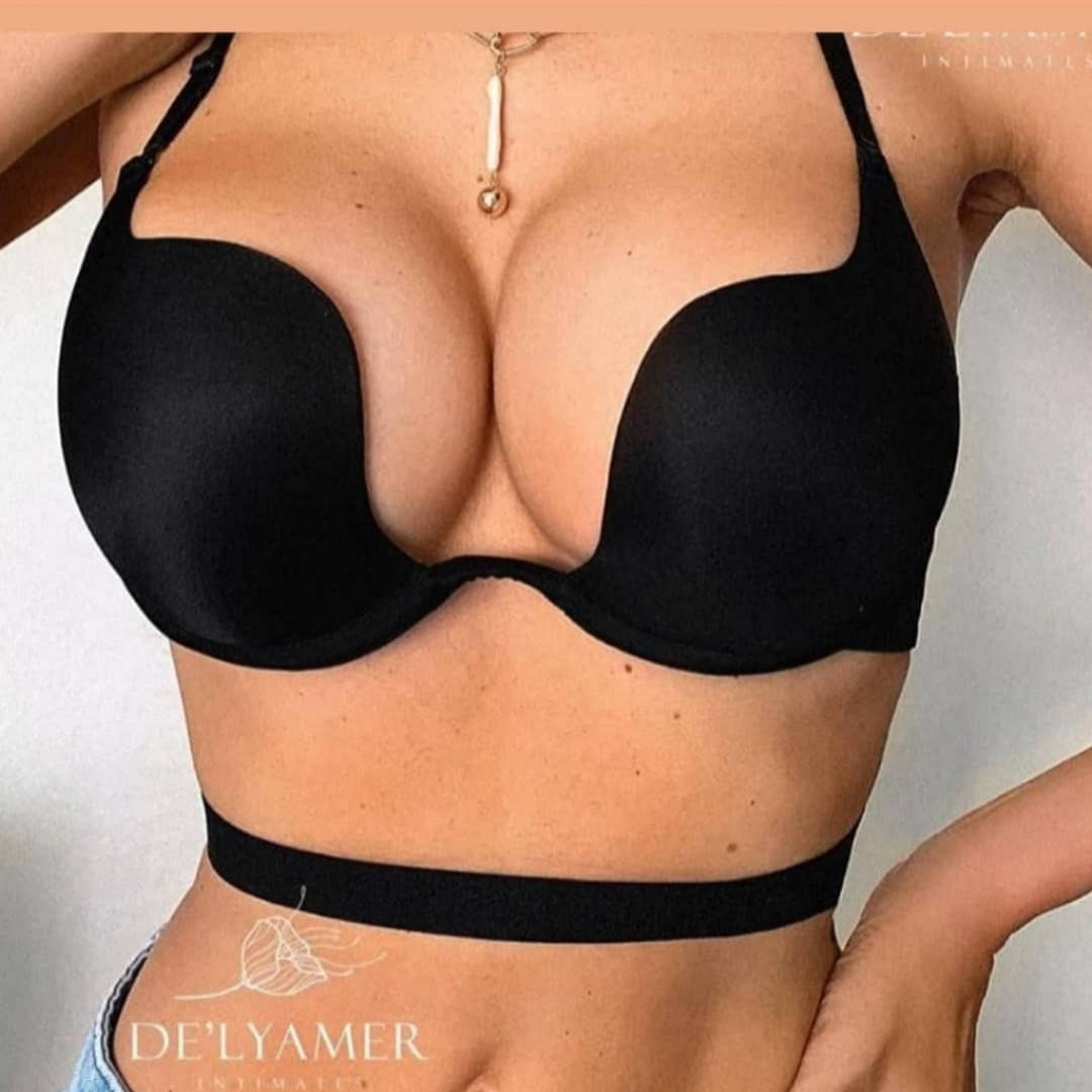 

Бюстгальтер-трансформер черного цвета с пушап 75С черный подарок девушке на 14 февраля 8 марта Balalum