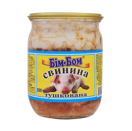 

Тушенка из Свинины Кусковая Бим-Бом 500 г Украина