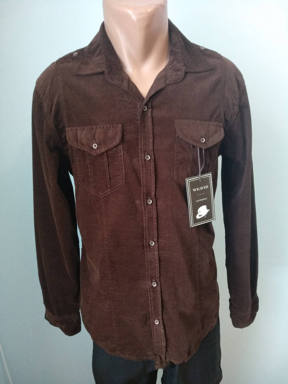

Рубашка мужская микровельветовая брендовая высокого качества WEAWER, Турция XL, темно-коричневый