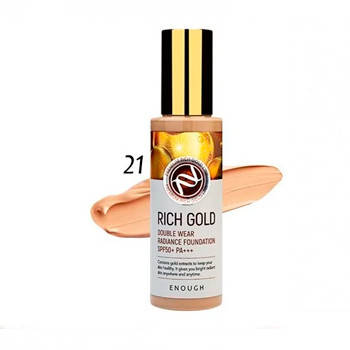 

Омолаживающий тональный крем Enough с золотом #21 Rich Gold Double Wear Radiance Foundation SPF50+ PA+++