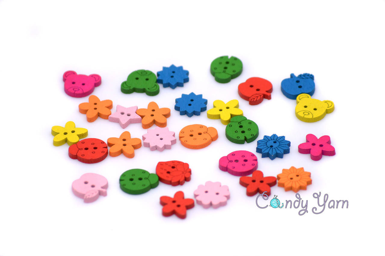 

Пуговица деревянная "Детский Сад", 15мм, цвета