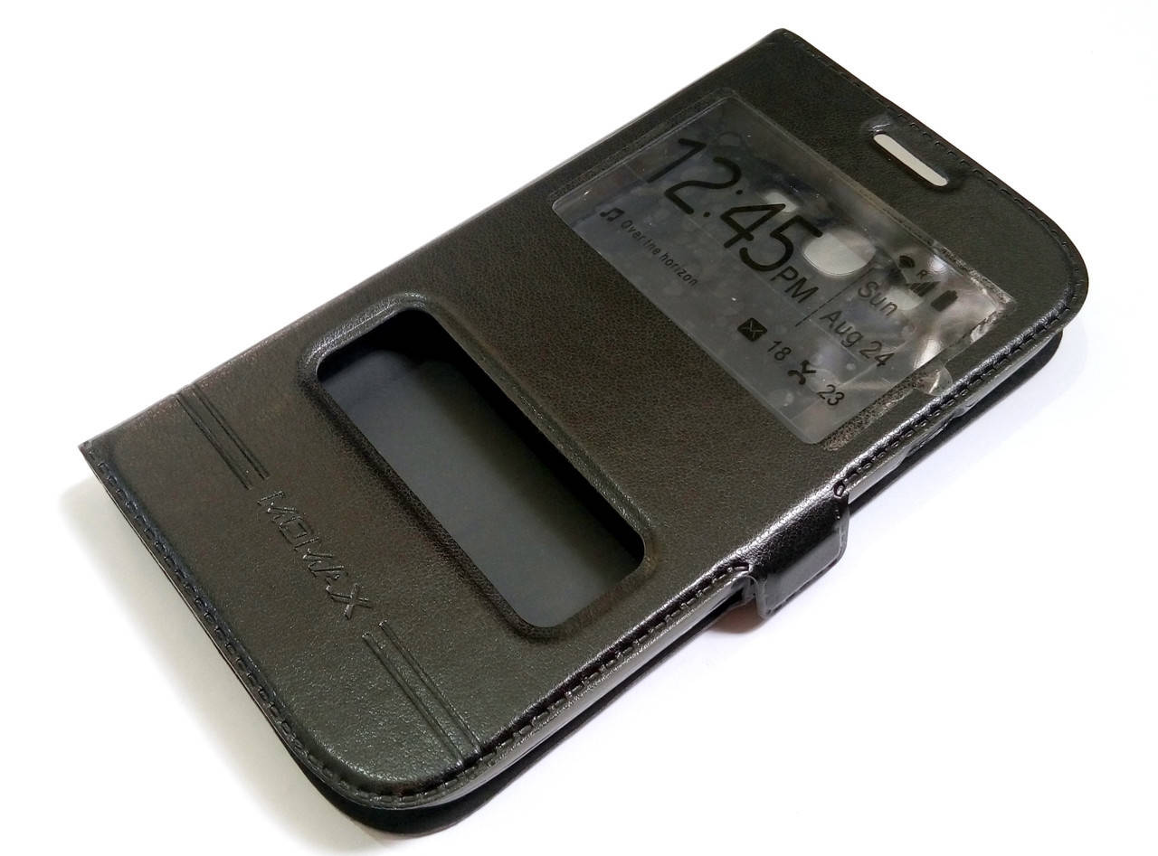 

Чехол книжка с окошками momax для Samsung Galaxy Grand duos i9082 / Grand Neo i9060 черный