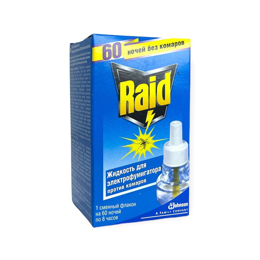 

Жидкость от комаров для электрофумигатора Raid 60 ночей