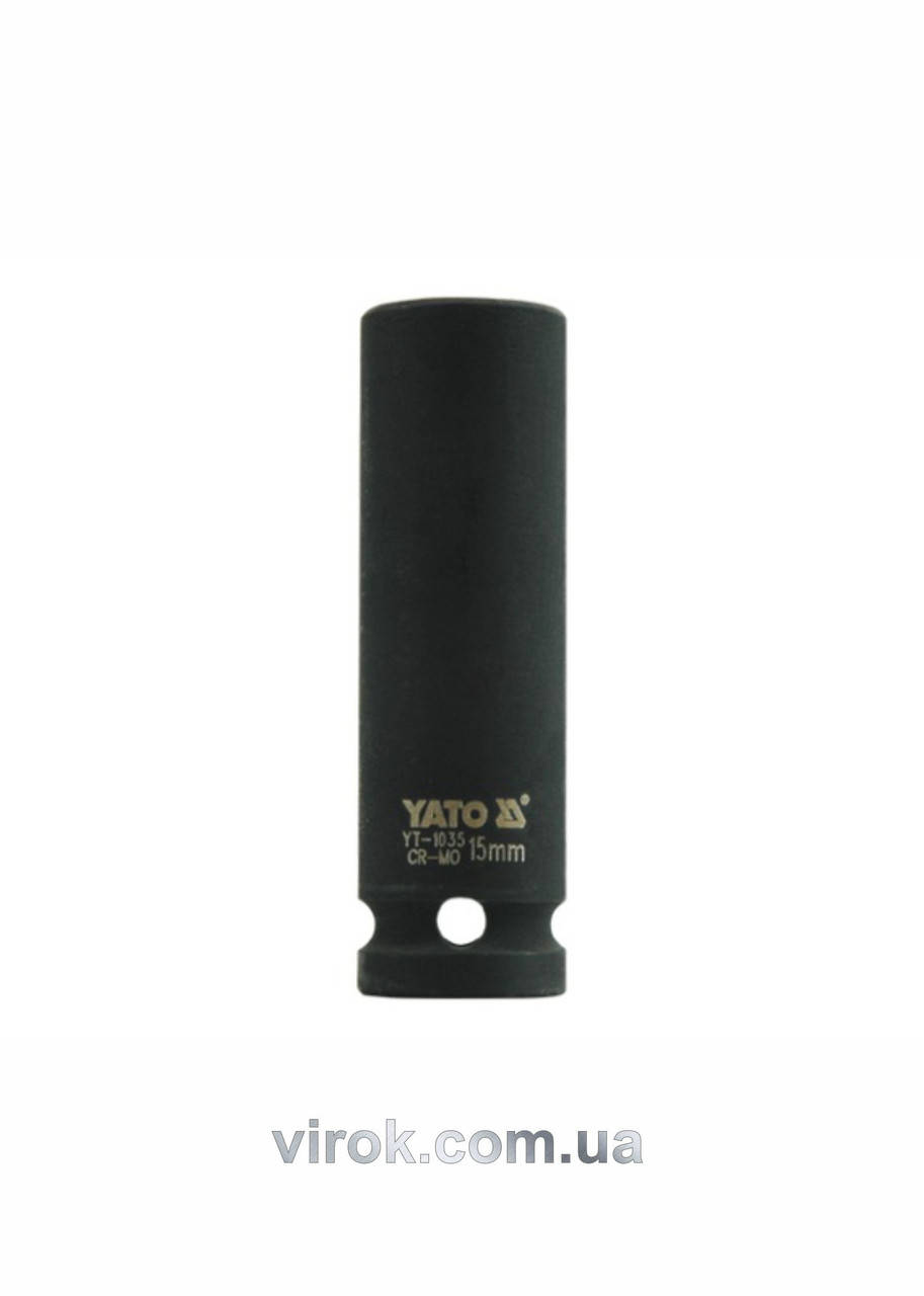 

Головка торцевая ударная шестигранная YATO 1/2" М15 х 78 мм YT-1035