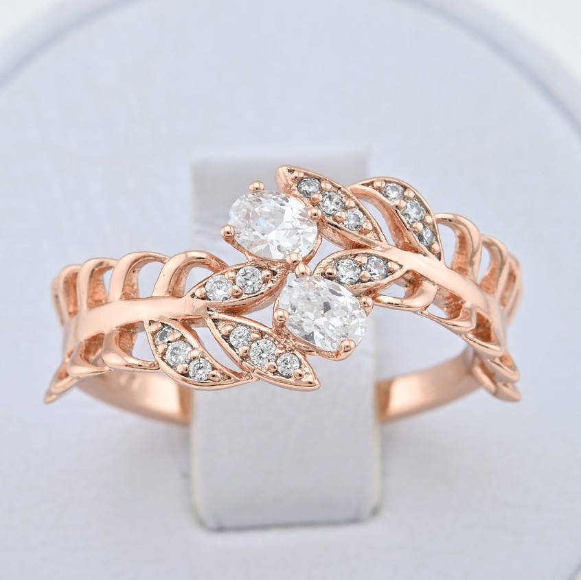 

Кольцо Xuping 15173 ширина 10 мм белые фианиты позолота РО размер 17