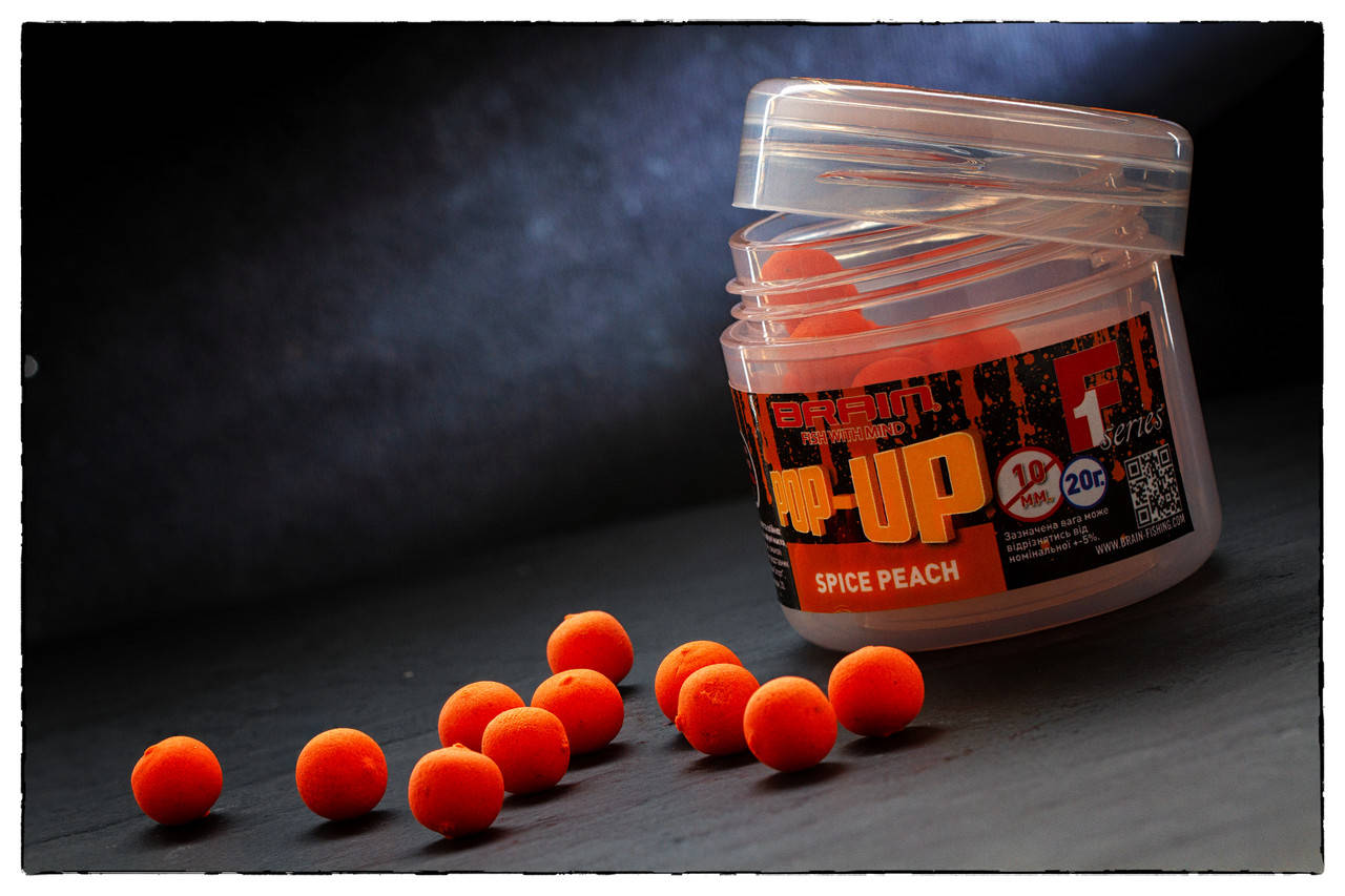 

Плавающие бойлы Brain Pop-Up F1 Spice Peach (Персик специи) 10 мм