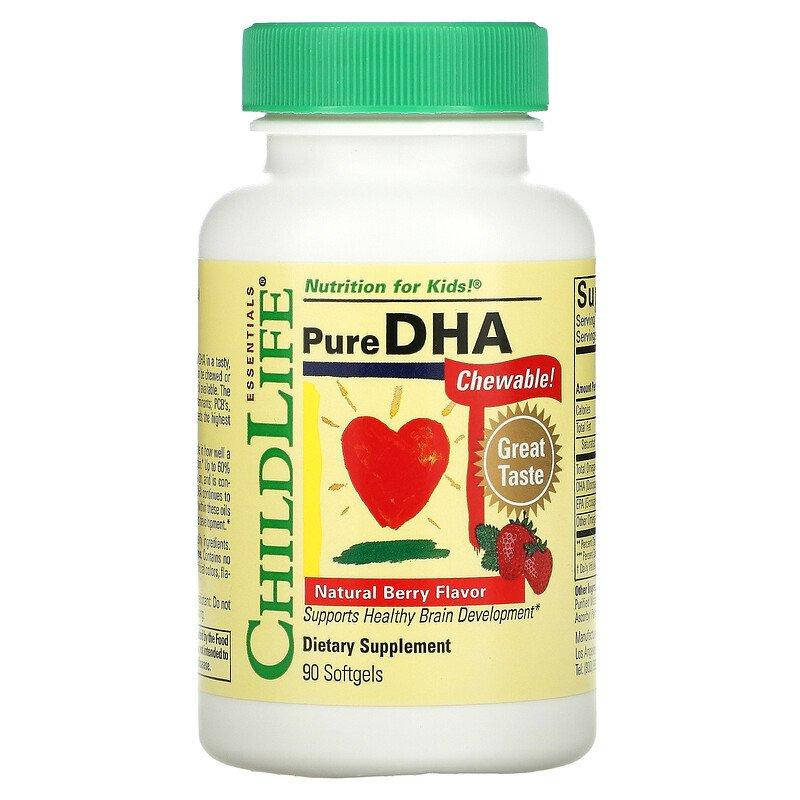 

Рыбий жир (чистая ДГК) для детей ChildLife "Pure DHA" ягодный вкус (90 жевательных капсул)