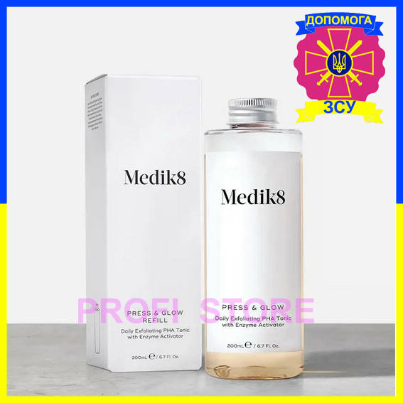 

Medik8 PRESS & GLOW REFILL Щоденний відлущувальний тонік із РНА й активатором ферментів