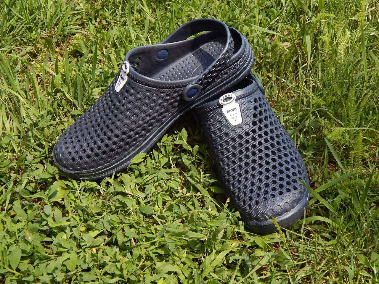 

Мужские кроксы Crocs, сабо, шлепанцы закрытые синего цвета, Синий