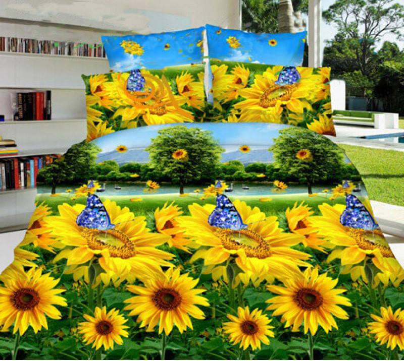 

3D Постельное белье Евро размер "Подсолнухи"