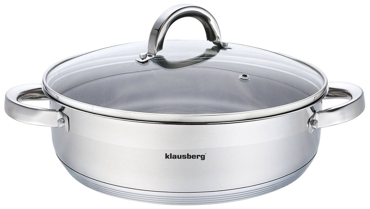 

Сотейник штампованный металлический 28х10см + крышка Klausberg (КВ7174)