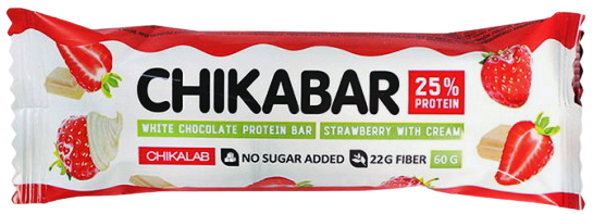 

Протеиновый батончик CHIKABAR Клубника со Cливками (60 грамм)