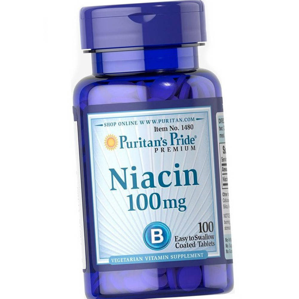 

Ниацин Puritan's Pride Niacin 100 mg 100 таб Витамин В3 никотиновая кислота
