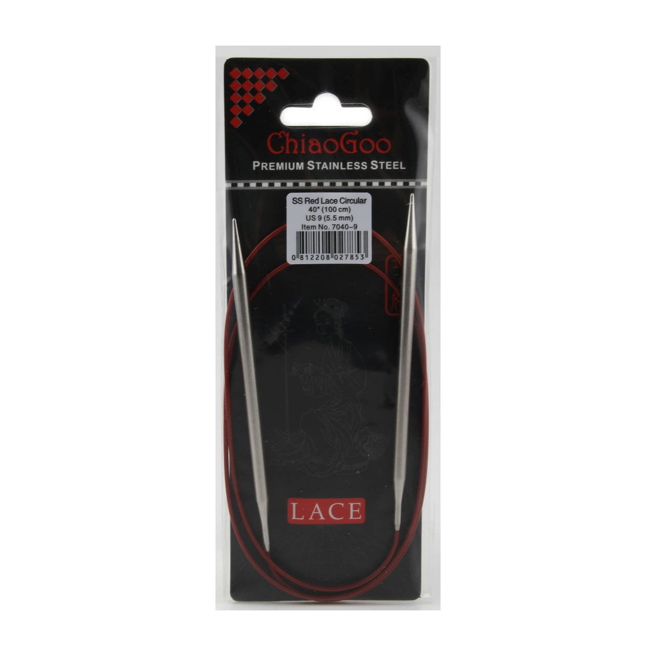 

Спицы круговые ChiaoGoo SS RED Lace 100, 5.5 мм, Красный