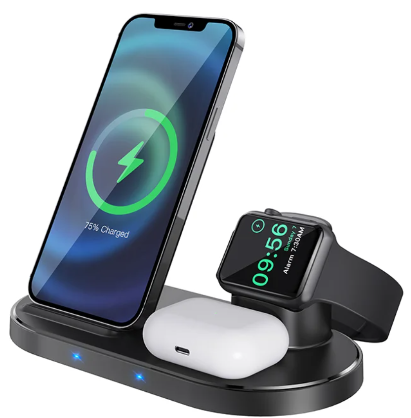 

Настольная беспроводная зарядка 3в1 BOROFONE BQ10 Wise source 3-in-1 15W Черный