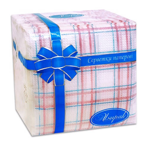 

Серветка Клітинка двокольорова (100шт), Белый