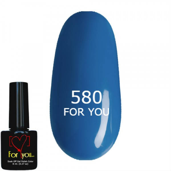 

Гель лак Синий Джинсовый FOR YOU № 580 8 мл