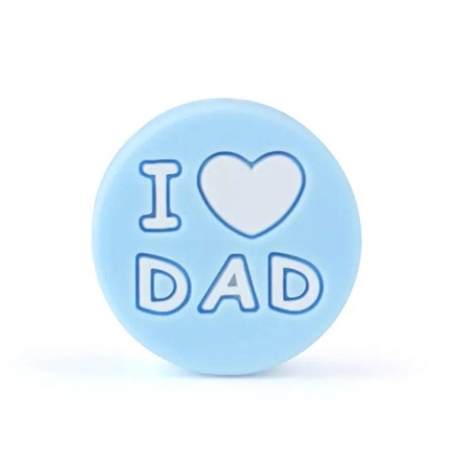 

I❤DAD бусина силиконовая Голубой беби блю