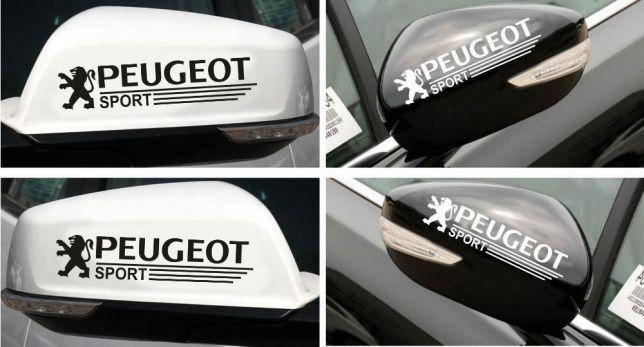 

Виниловая наклейка на авто - на зеркало пежо (PEUGEOT), Белый