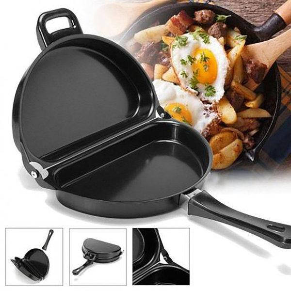 

Двойная сковорода для омлета антипригарная Folding Omelette Pan