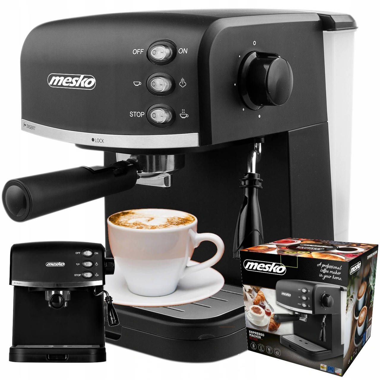 

Рожковая кофеварка эспрессо Mesko MS 4409 (15 Бар, 850 Вт, Польша)