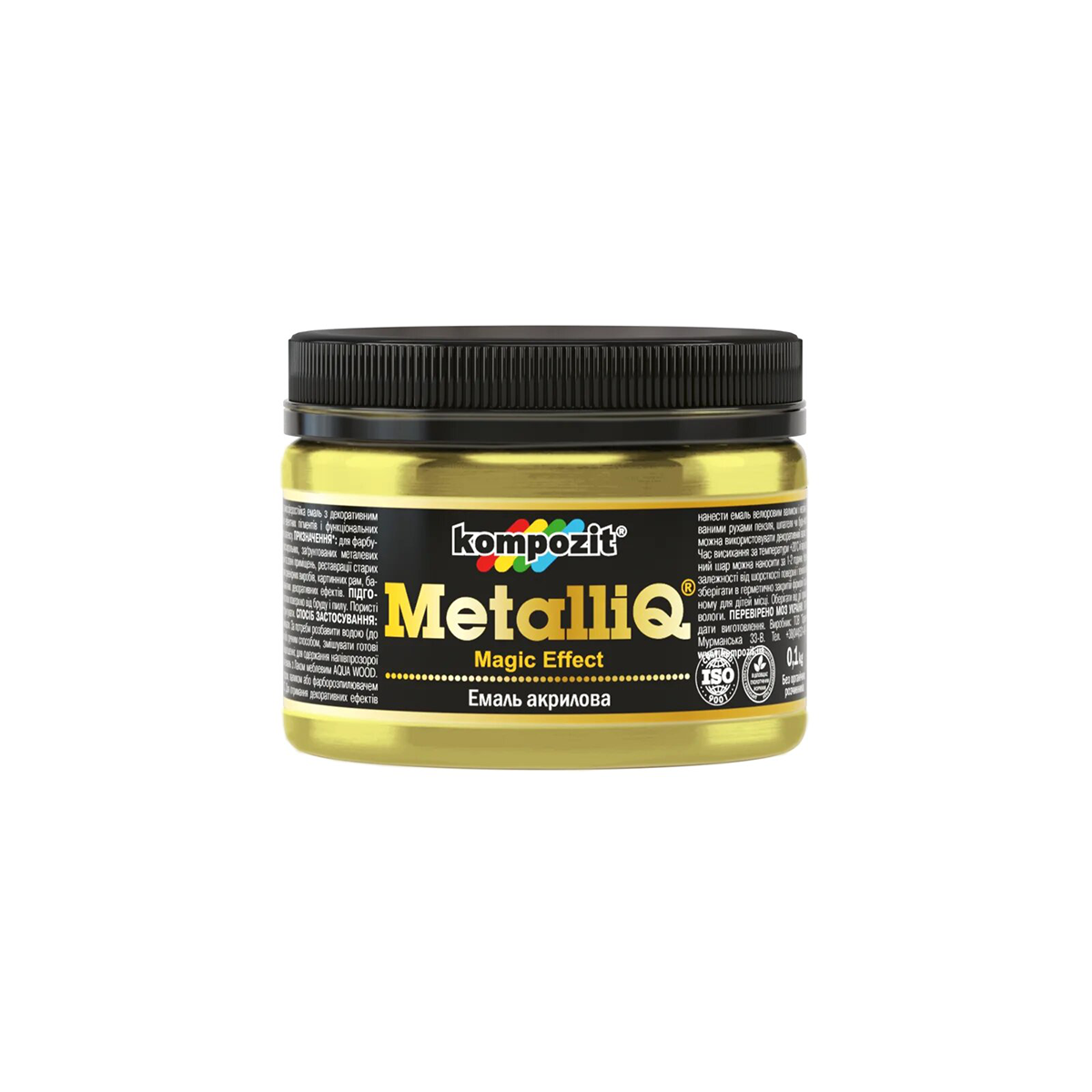 

Декоративная акриловая эмаль Kompozit Metalliq золото 0.1кг