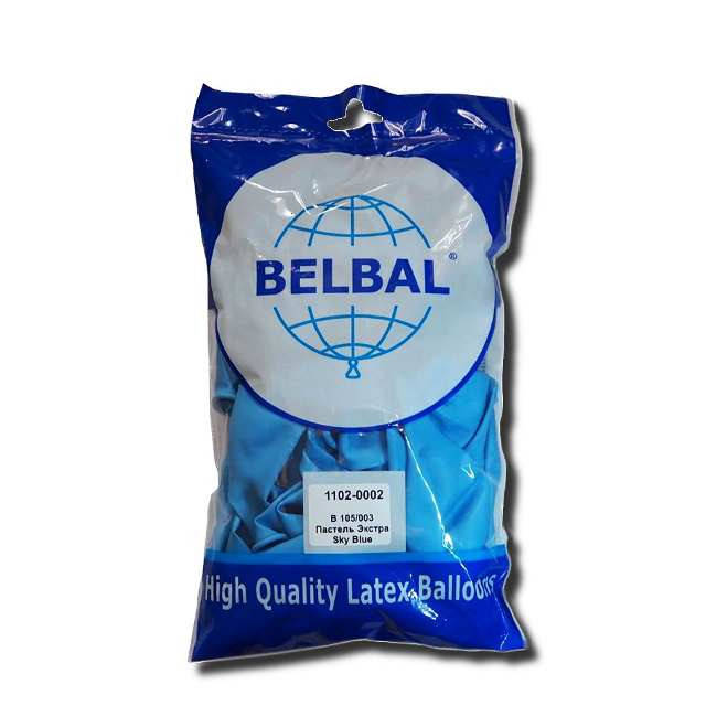 

Воздушные шары Belbal пастель 12"(30 см) голубой 50 шт