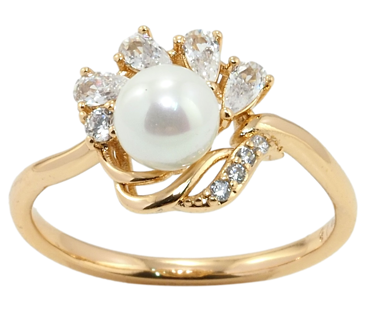 

Кольцо Xuping Позолота 18K "Жемчужный цветок" р.16.5,17,17.5,18.5,20