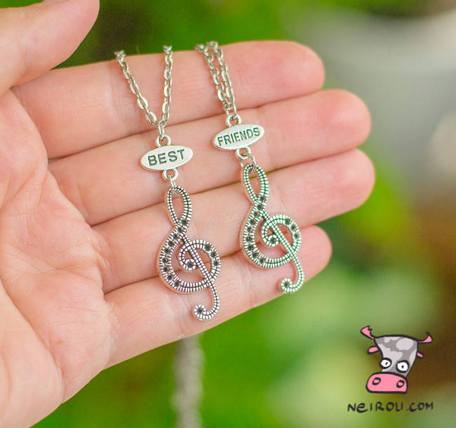 

Кулон для двоих друзей "Best Friends. Скрипичный ключ. Цена за набор