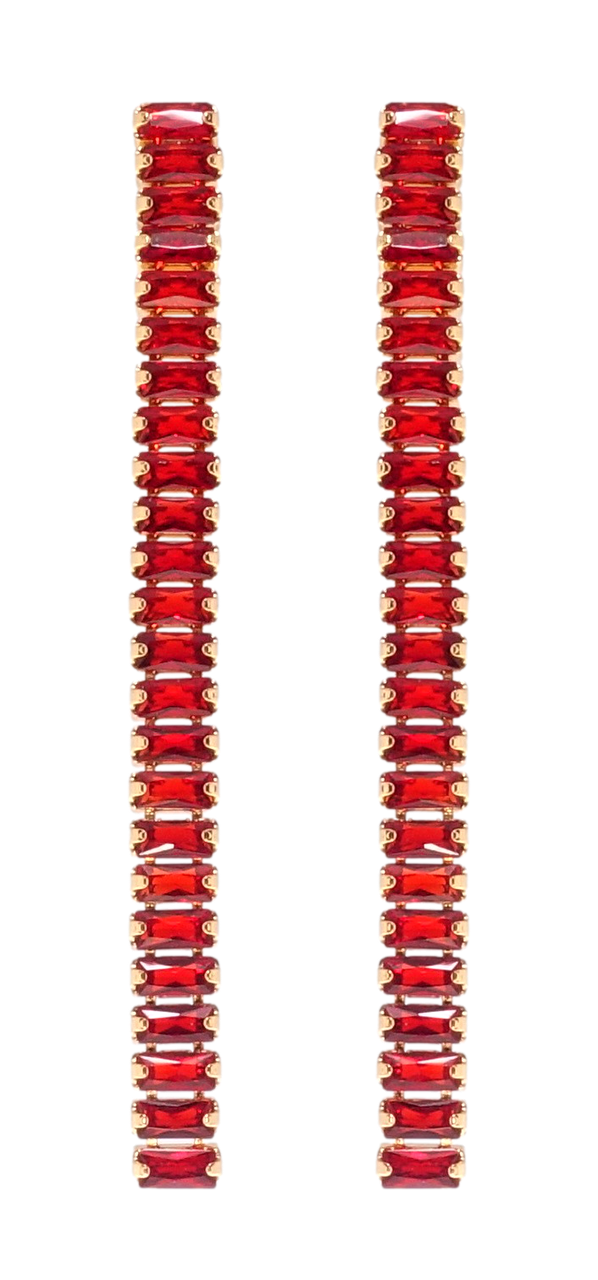 

Серьги Xuping Позолота 18K гвоздики (пусеты) "Дорожки красных фианитов"