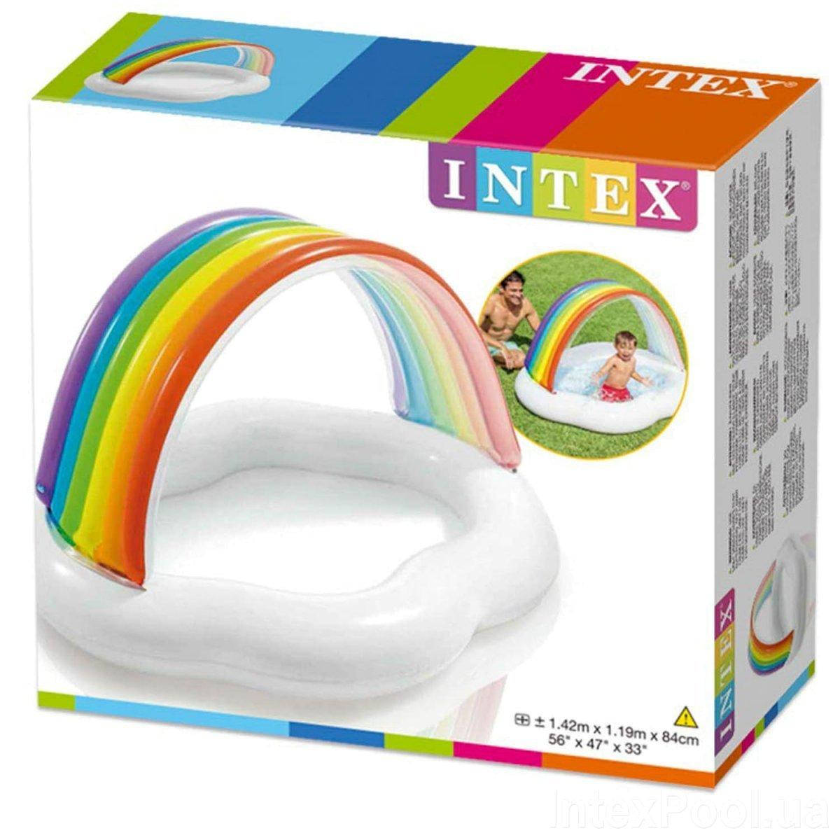 

Надувний басейн навіс-веселка, 142*119*84см, 82л, 1-3р. INTEX 57141