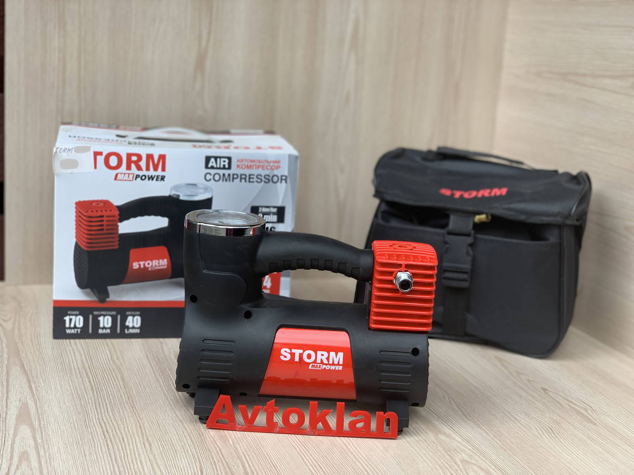 

Автомобильный компрессор STORM Max Power 20500 автокомпресор насос для шин авто 10 атм, 40 л/мин, 170 Вт